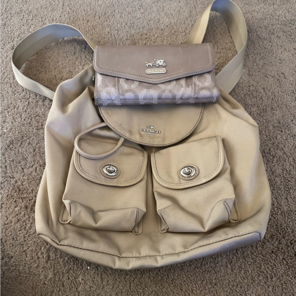 Coach Nylon Backpack & Wallet Bundle